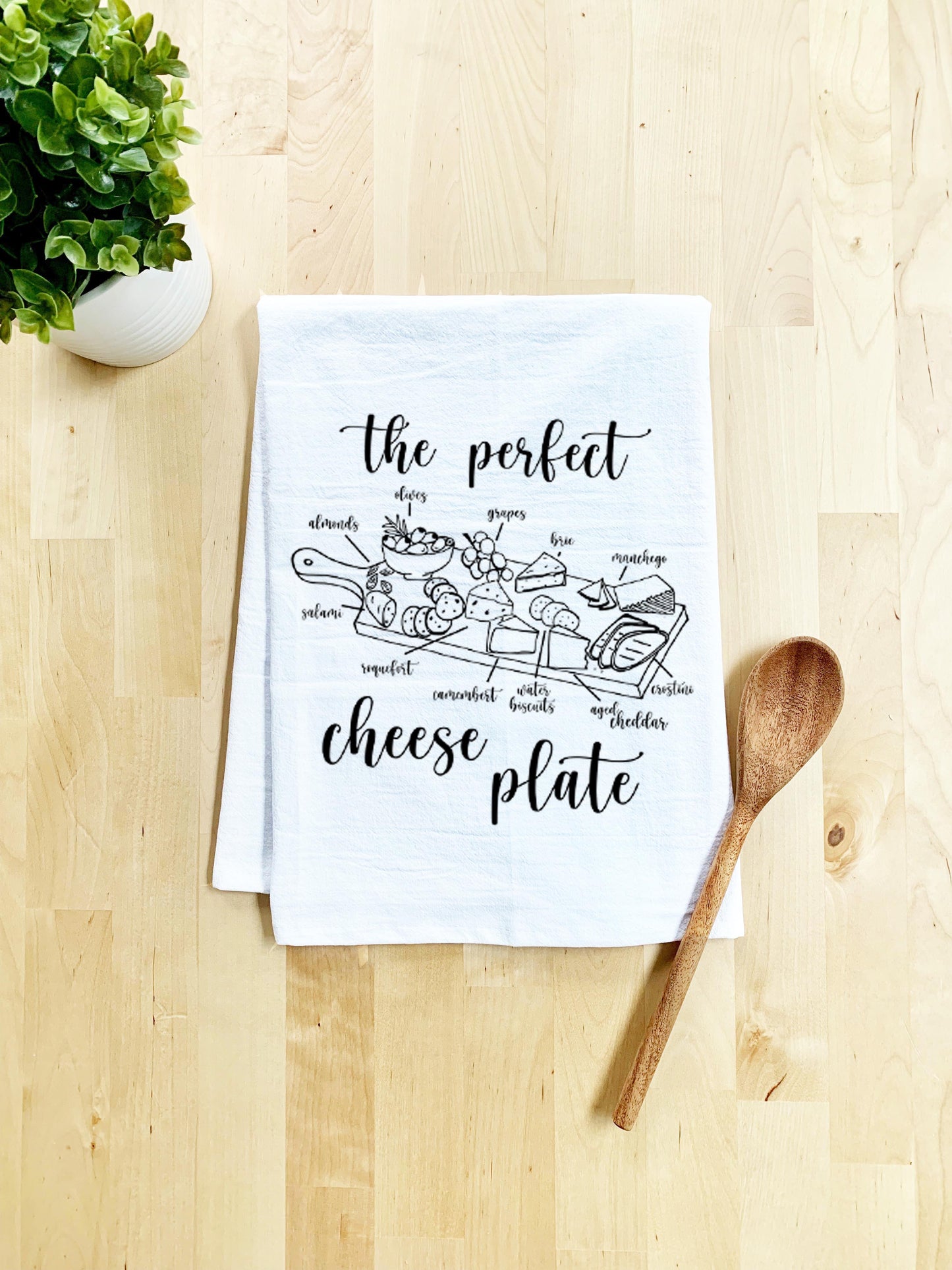 The Perfect Cheese Plate Dish Towel - White Or Gray - MoonlightMakers