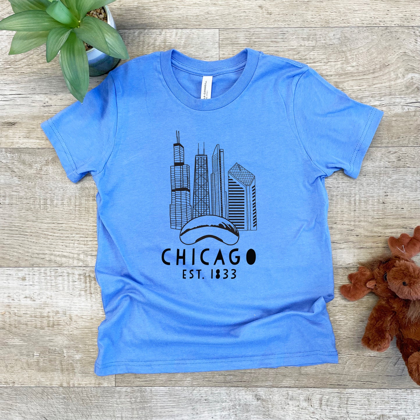 Chicago Skyline - Kid's Tee - Columbia Blue or Lavender