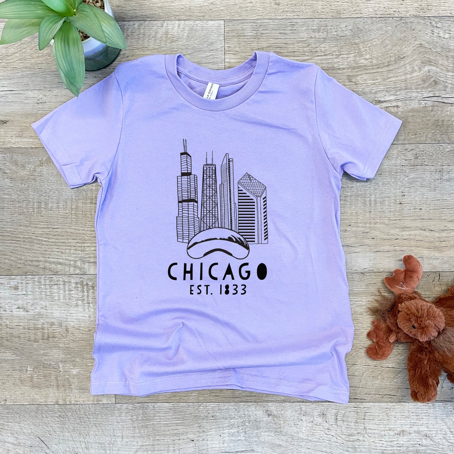 Chicago Skyline - Kid's Tee - Columbia Blue or Lavender