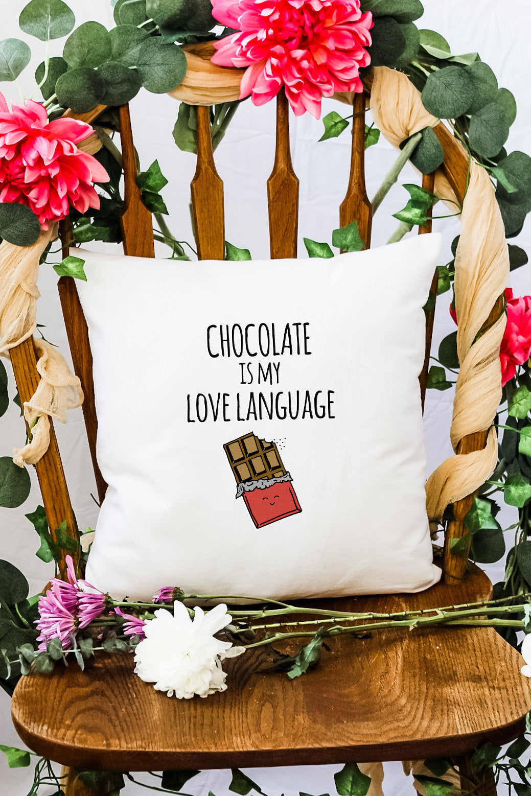 Chocolate Is My Love Language - Decorative Throw Pillow - MoonlightMakers