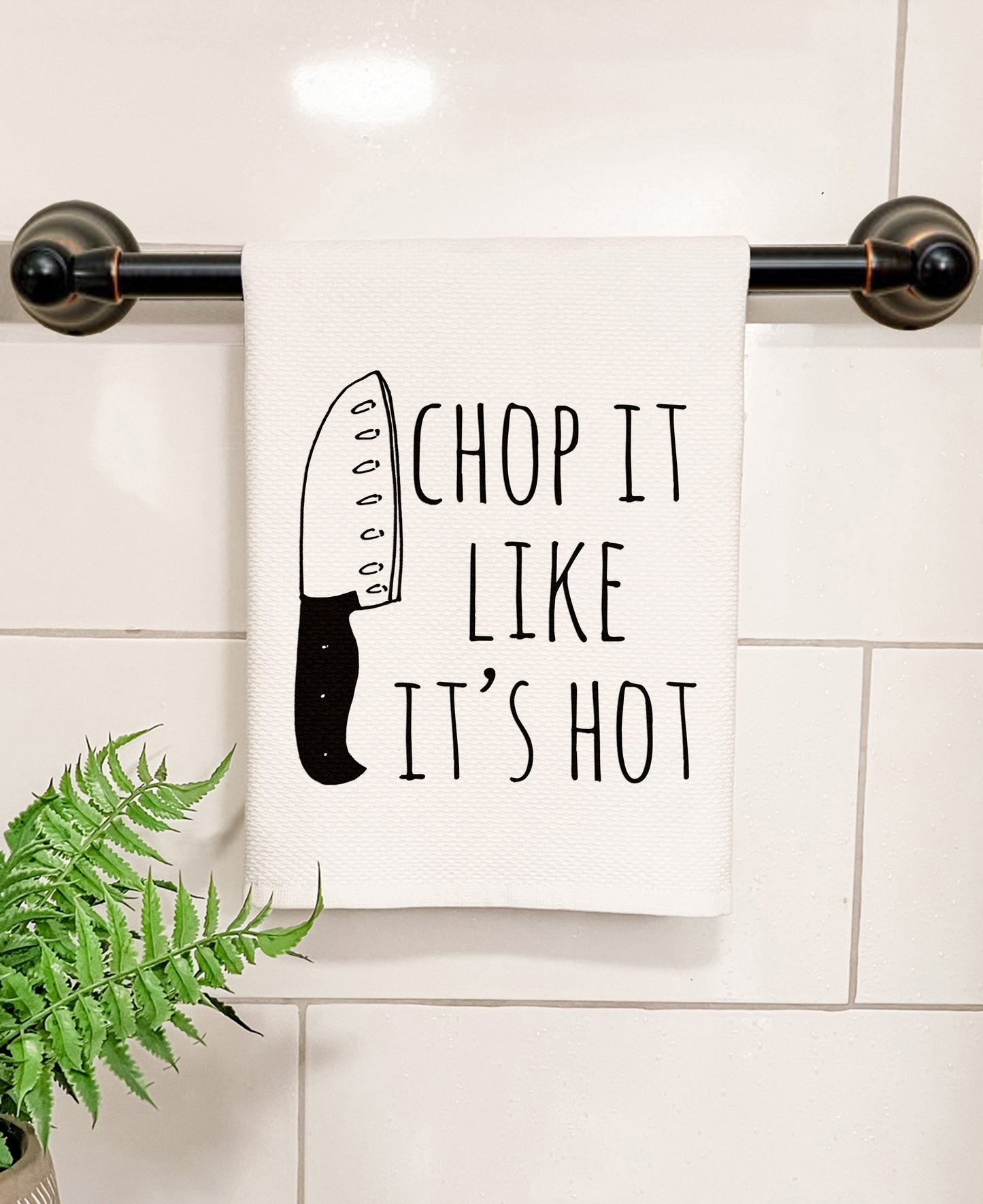 Chop It Like It's Hot - Kitchen/Bathroom Hand Towel (Waffle Weave) - MoonlightMakers