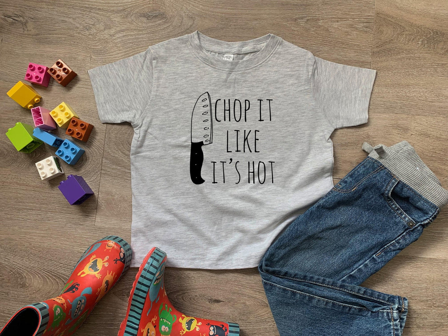 Chop It Like It's Hot - Toddler Tee - Heather Gray