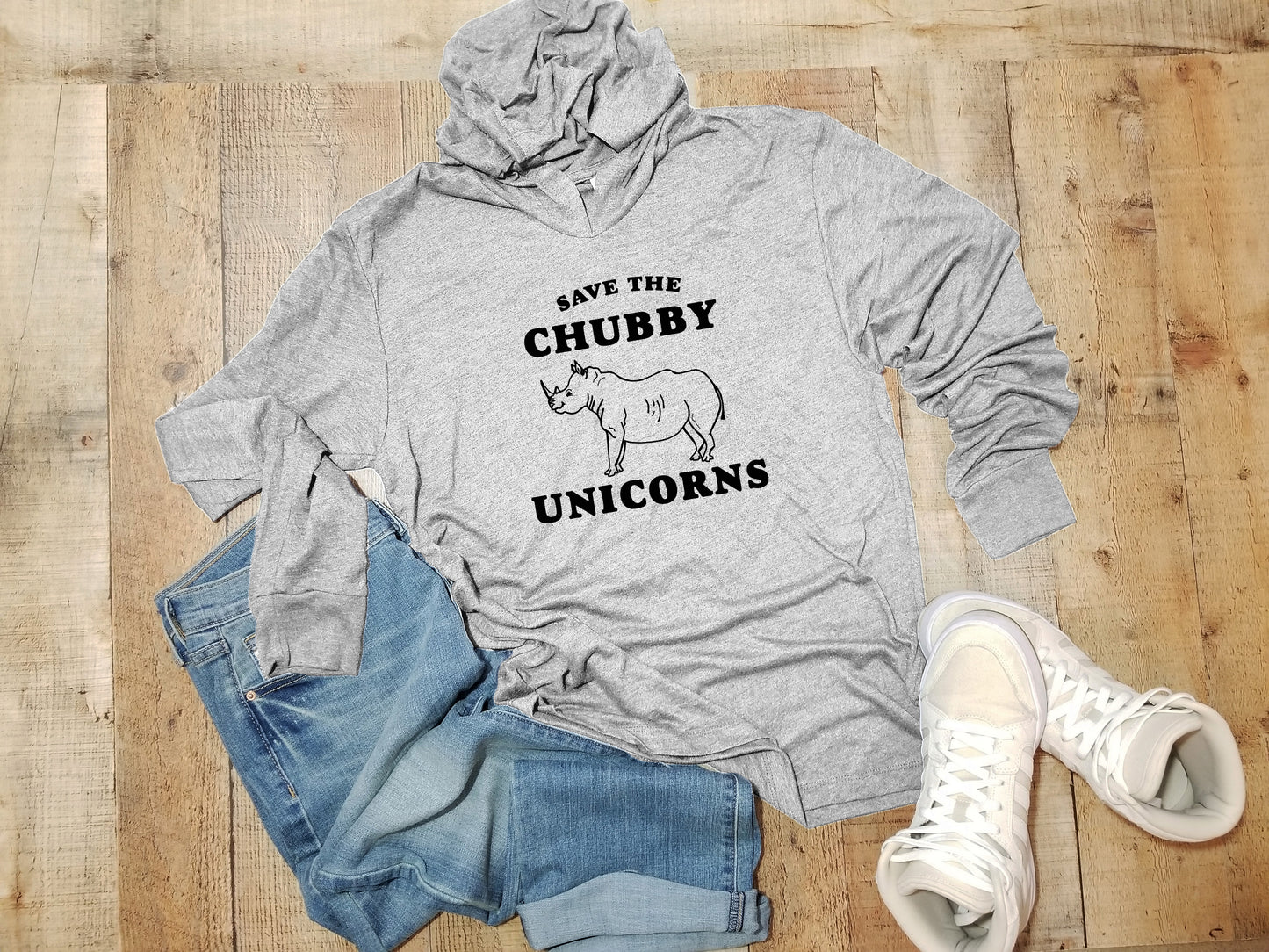 Save The Chubby Unicorns - Unisex T-Shirt Hoodie - Heather Gray