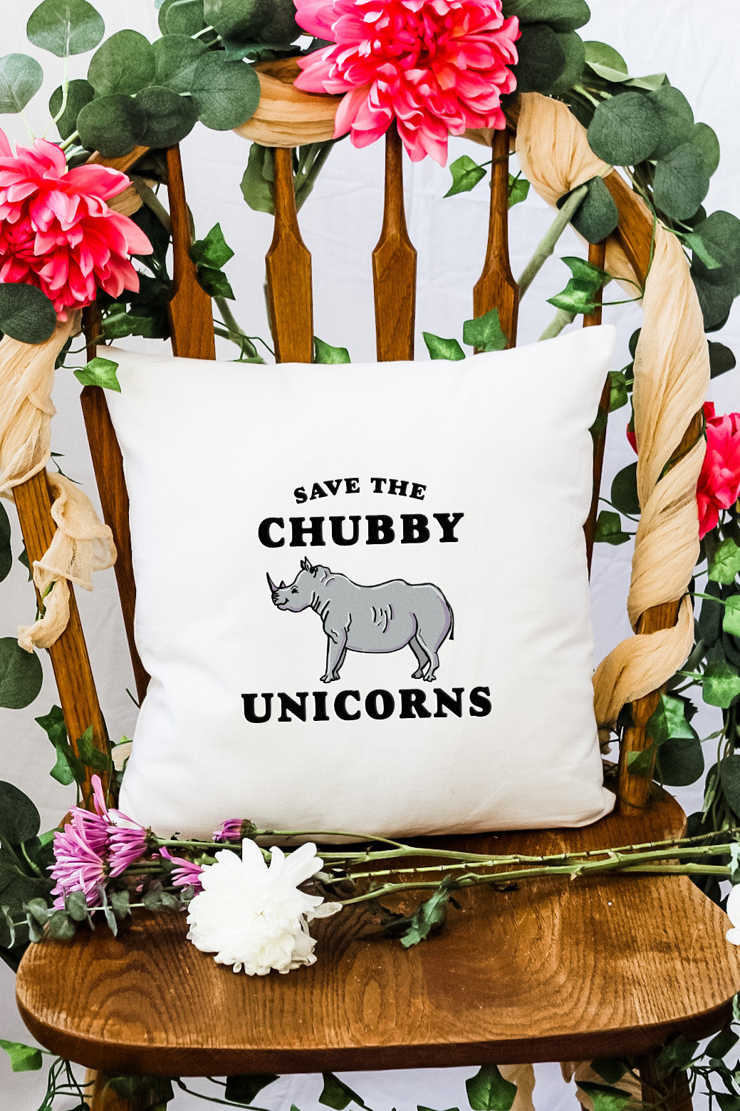 Save The Chubby Unicorns - Decorative Throw Pillow - MoonlightMakers