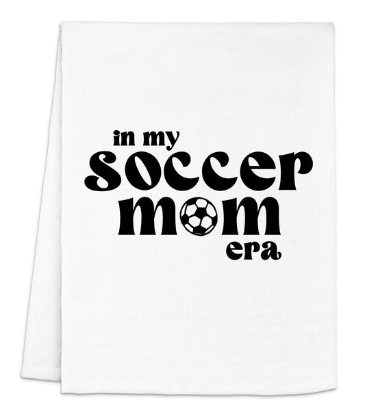 a white towel with the words in my soccer mom era