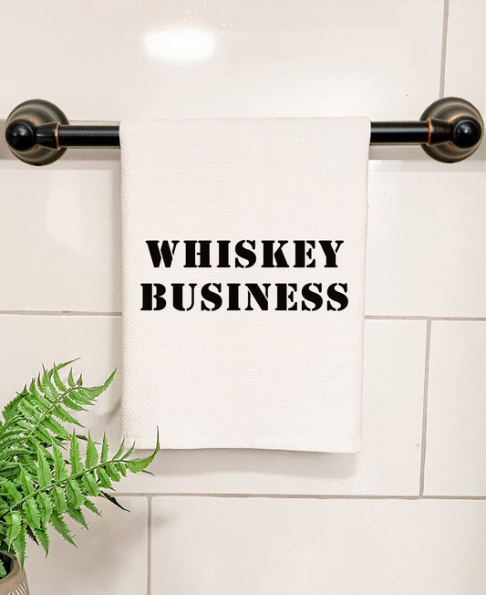 Whiskey Business - Kitchen/Bathroom Hand Towel (Waffle Weave)