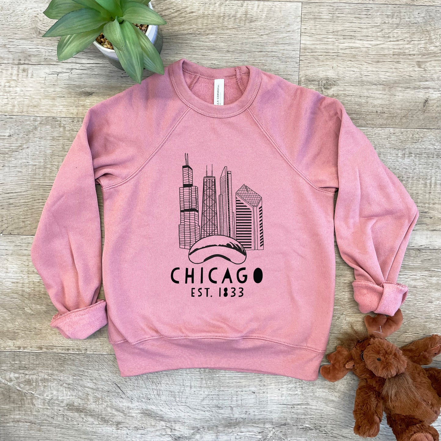 Chicago Skyline - Kid's Sweatshirt - Heather Gray or Mauve