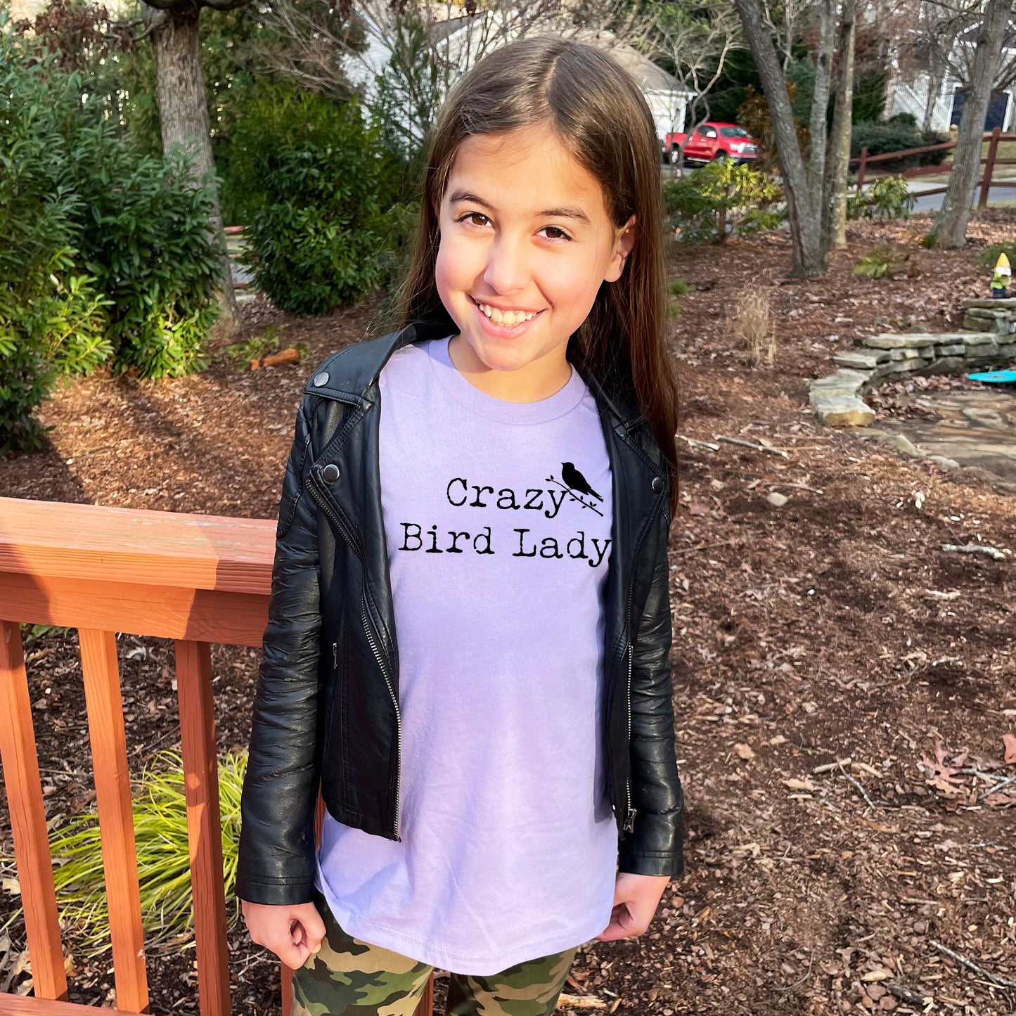 Crazy Bird Lady - Kid's Tee - Columbia Blue or Lavender