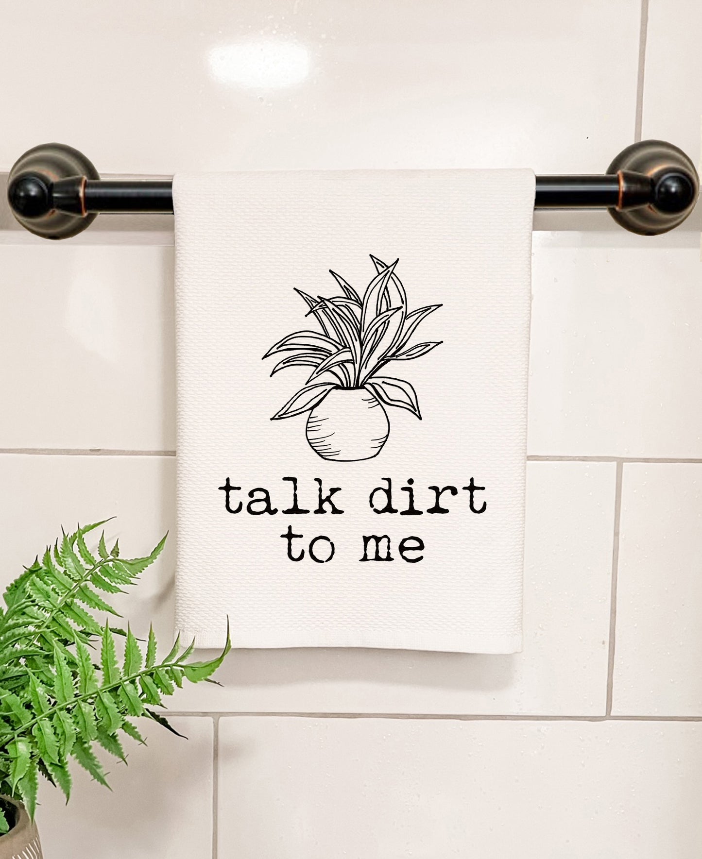 Talk Dirt To Me - Kitchen/Bathroom Hand Towel (Waffle Weave) - MoonlightMakers