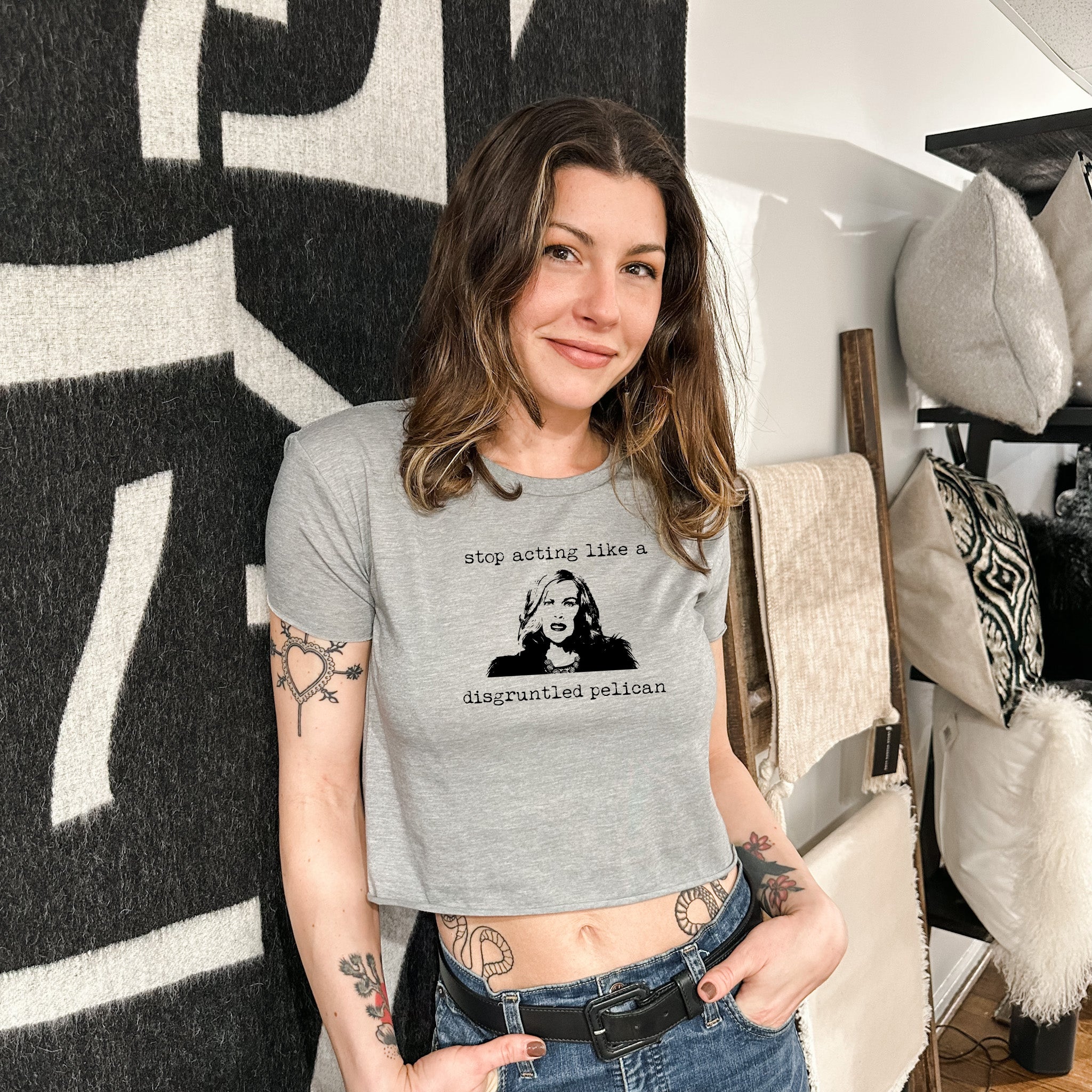 Stop Acting Like A Disgruntled Pelican (Schitt's Creek) - Women's Crop Tee