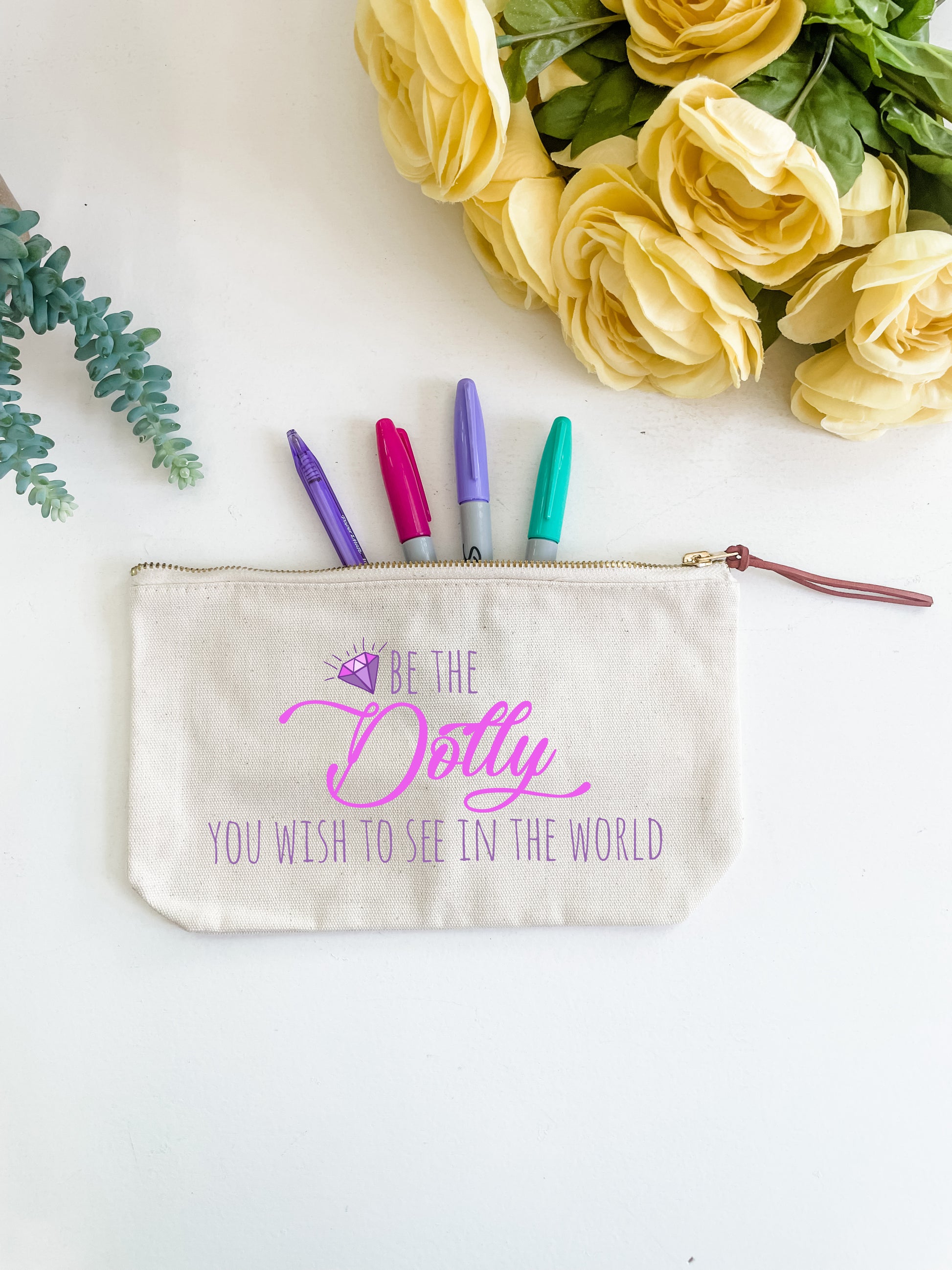 Be The Dolly You Wish To See In The World - Canvas Zipper Pouch - MoonlightMakers