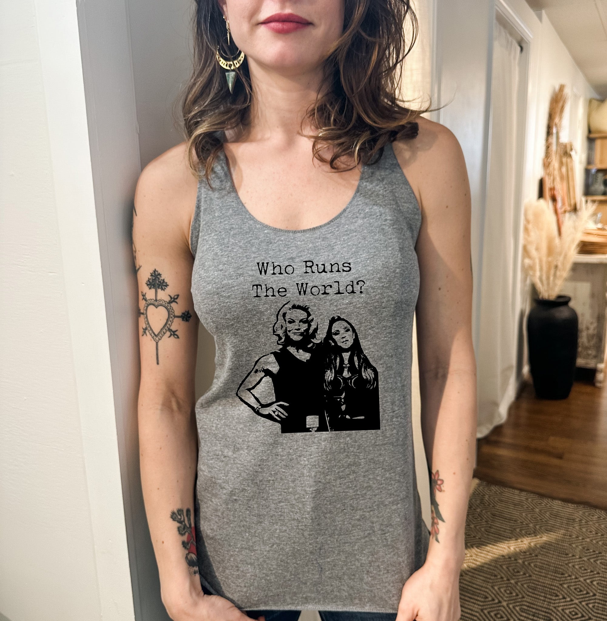 Who Runs The World - Women's Tank - Heather Gray, Envy, or Tahiti