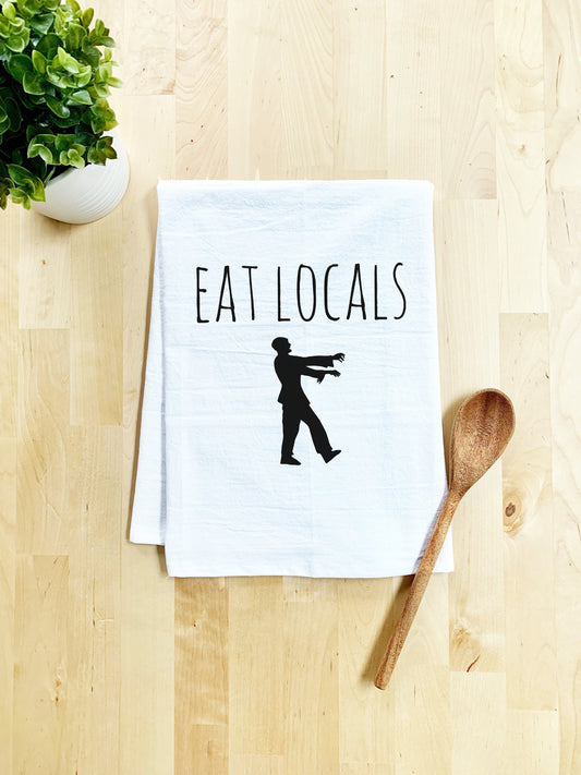 Eat Locals Dish Towel - White Or Gray - MoonlightMakers
