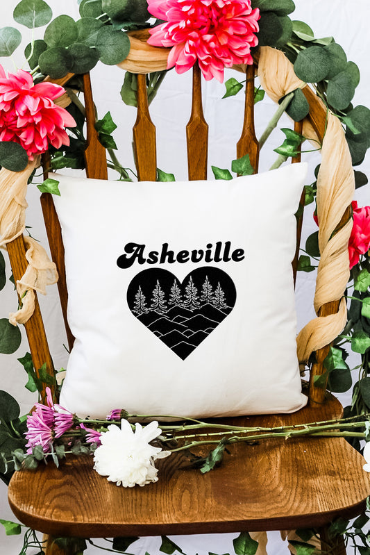 Asheville Heart - Decorative Throw Pillow