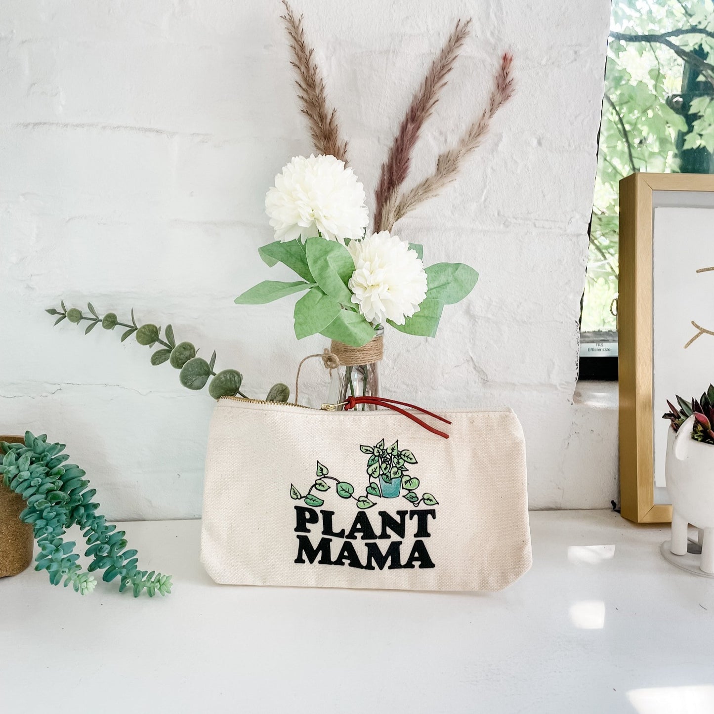 Plant Mama - Canvas Zipper Pouch