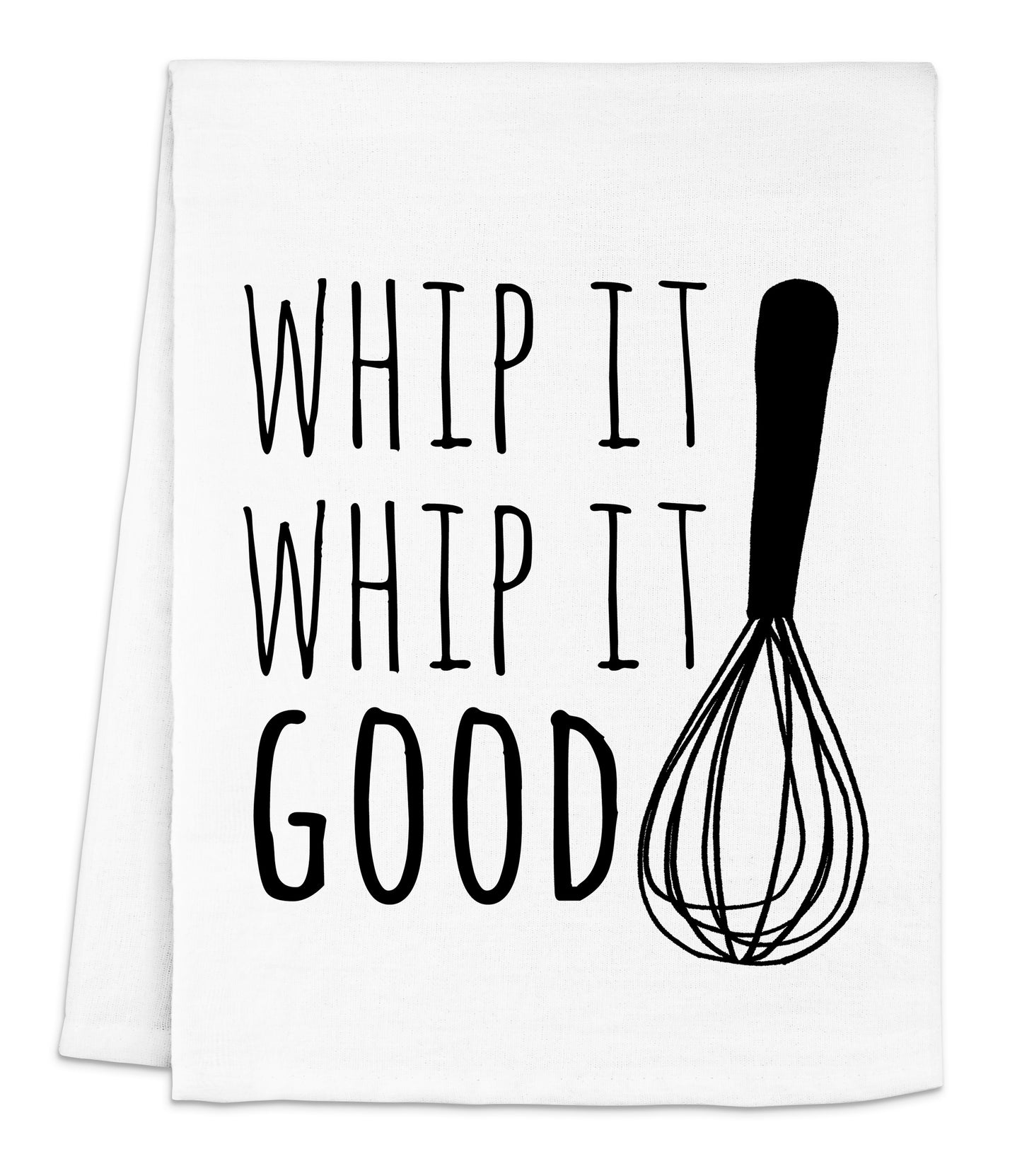 a napkin with a whisk on it that says whip it good