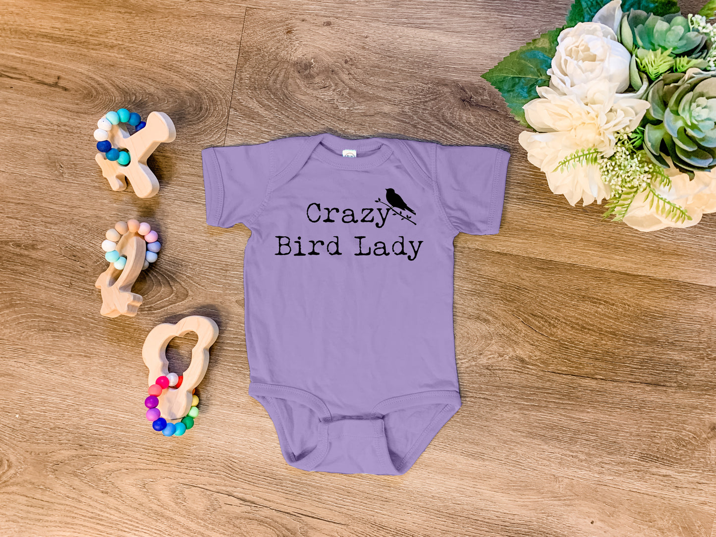 Crazy Bird Lady - Onesie - Heather Gray, Chill, or Lavender