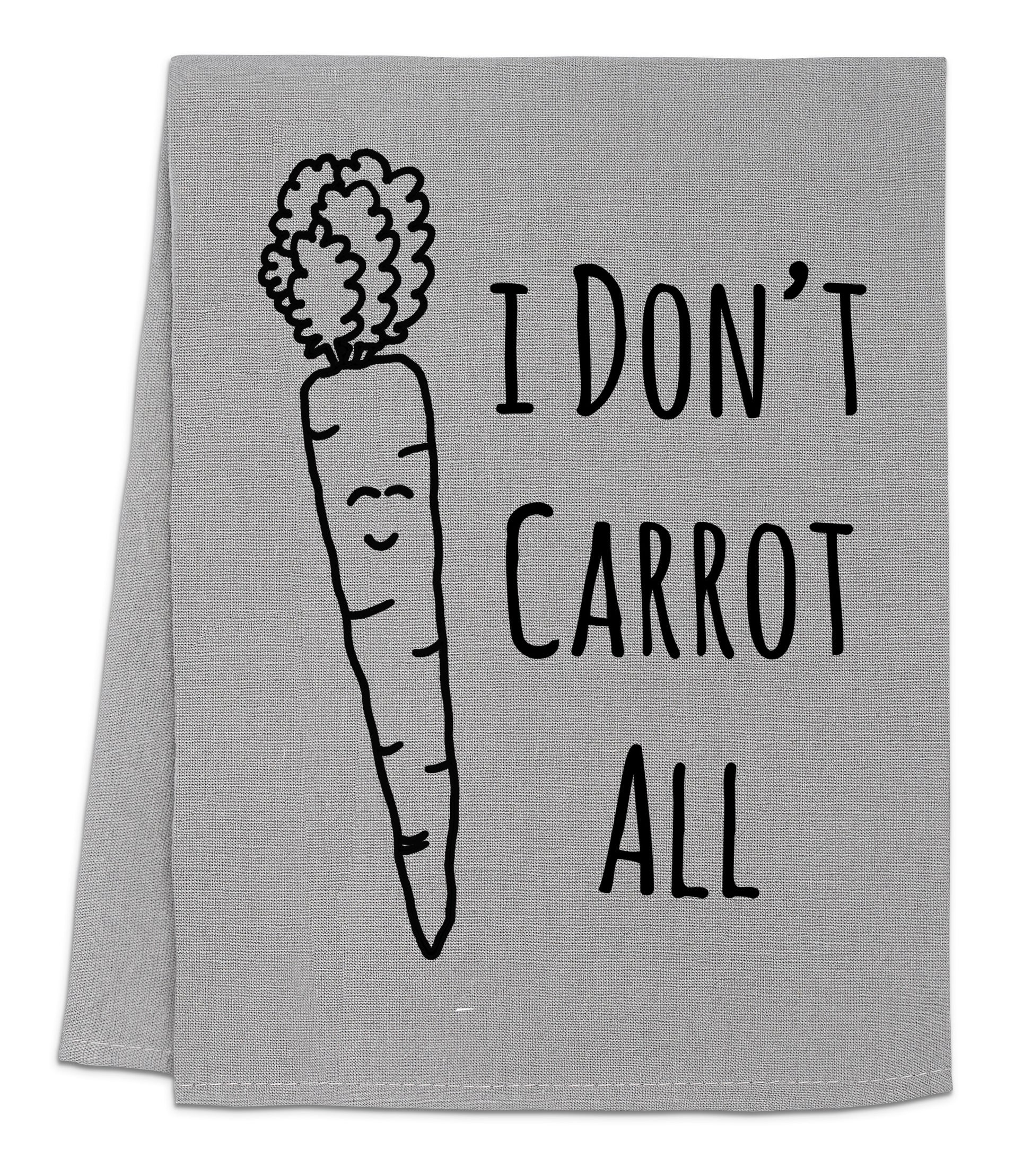 a towel with a carrot drawn on it