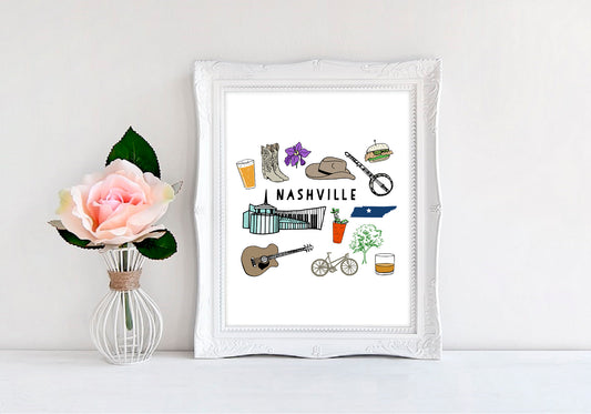 a picture of a vase with a flower and a picture of nashville