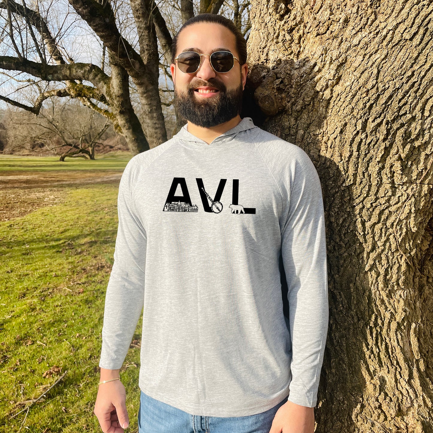 AVL (Asheville) - Unisex T-Shirt Hoodie - Heather Gray