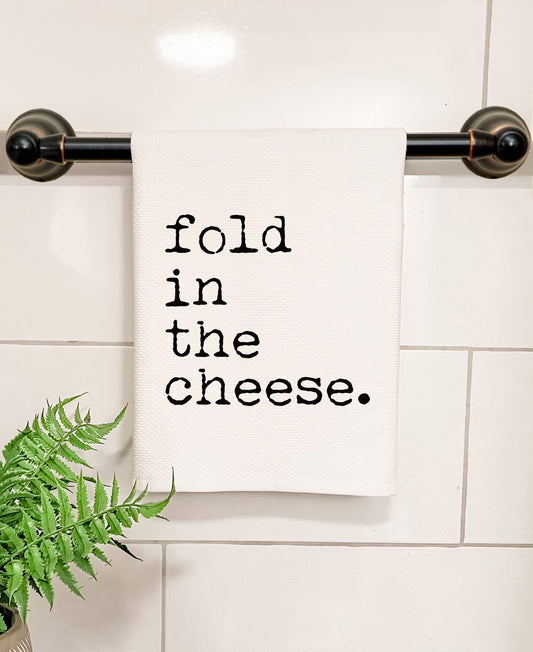 Fold In The Cheese - Kitchen/Bathroom Hand Towel (Waffle Weave) - MoonlightMakers
