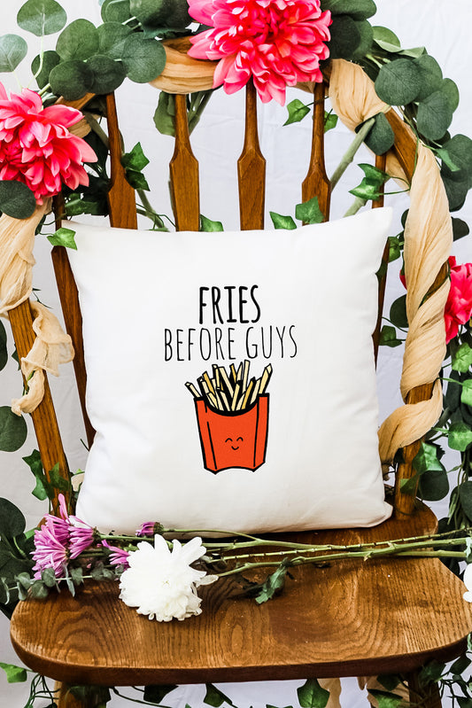 Fries Before Guys - Decorative Throw Pillow - MoonlightMakers