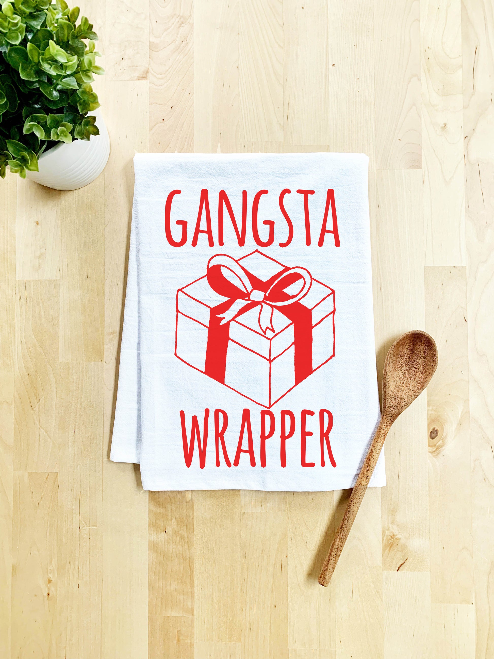 Gangsta Wrapper Dish Towel - White - MoonlightMakers