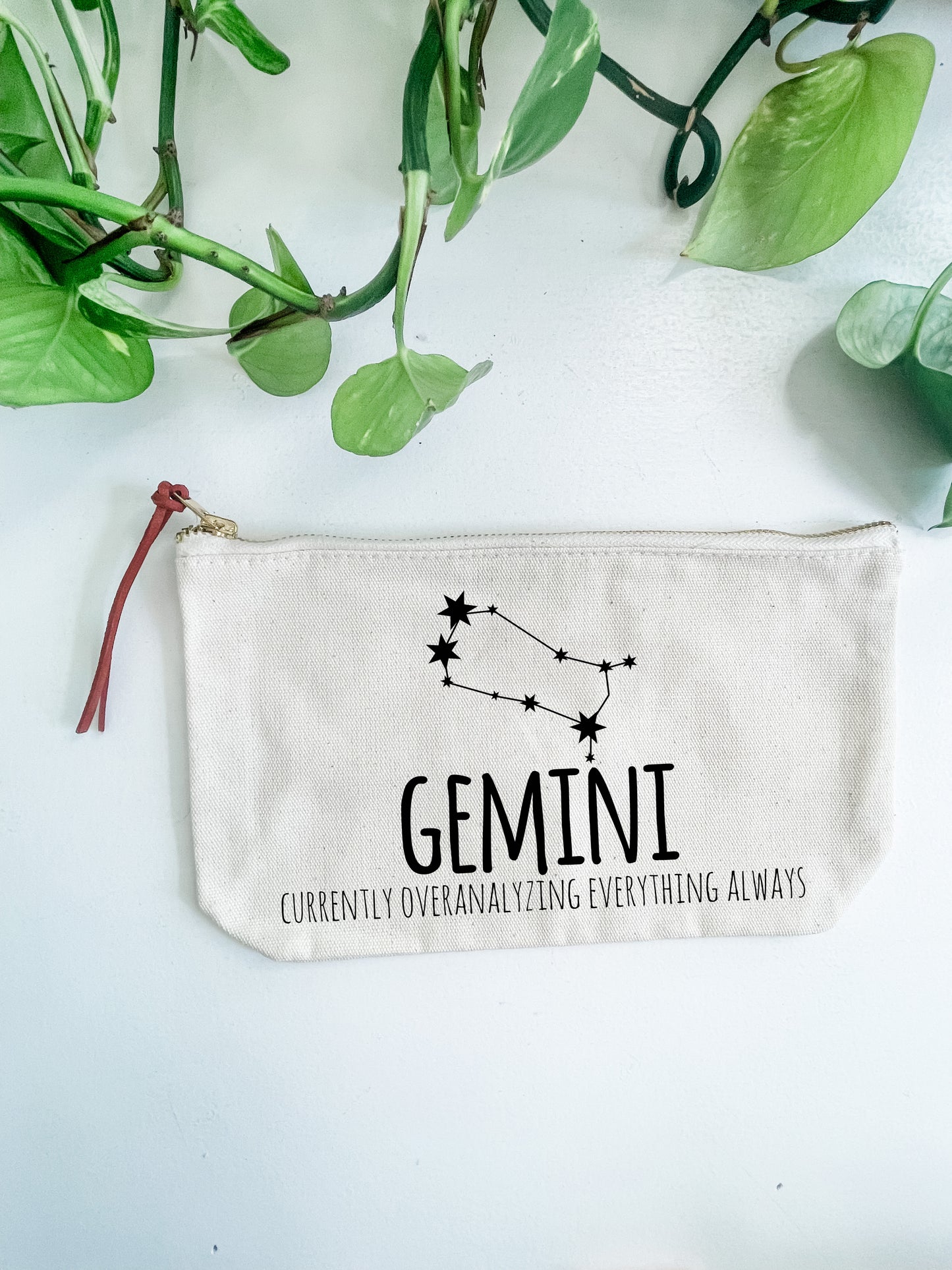 Gemini (Signs Of The Zodiac) - Canvas Zipper Pouch - MoonlightMakers