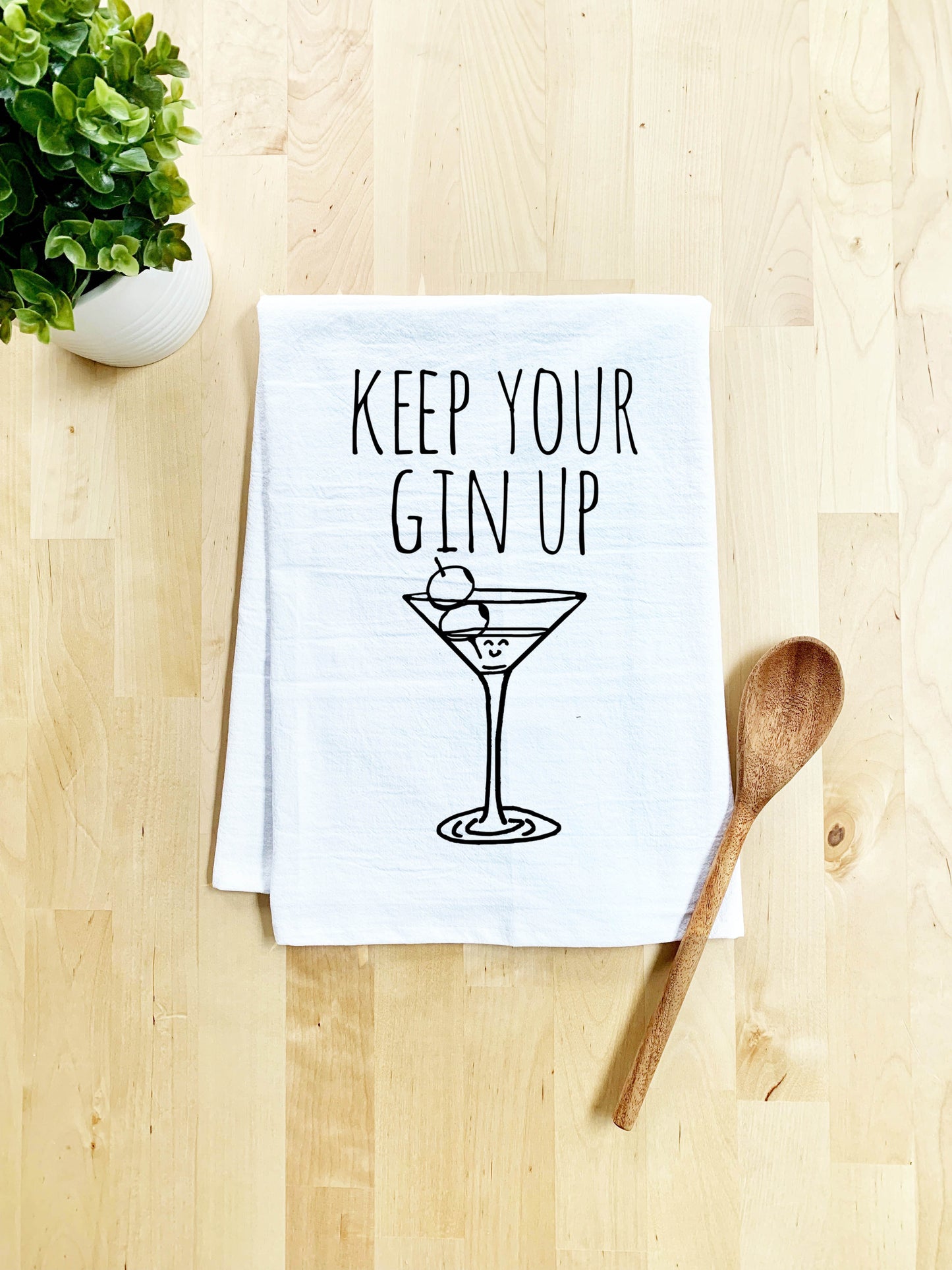 Keep Your Gin Up Dish Towel - White Or Gray - MoonlightMakers