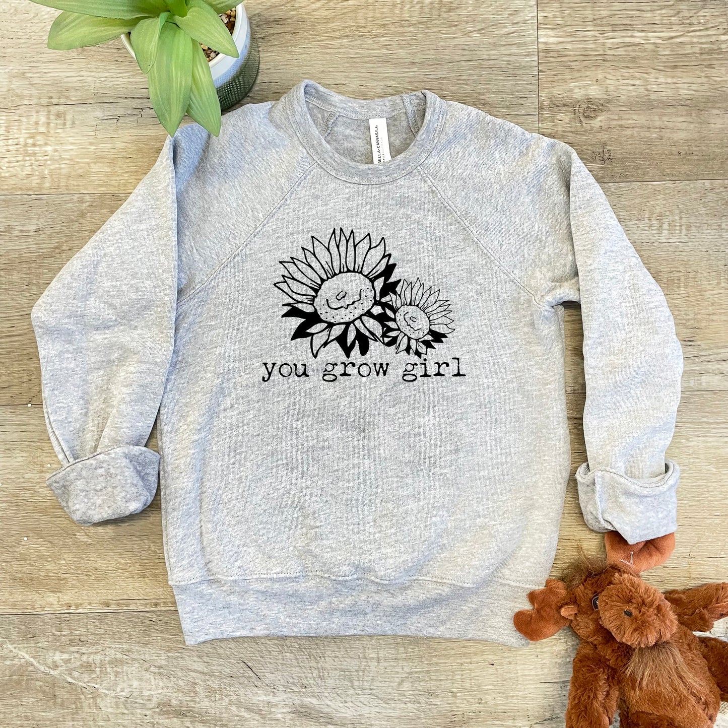 Grow Girl - Kid's Sweatshirt - Heather Gray or Mauve
