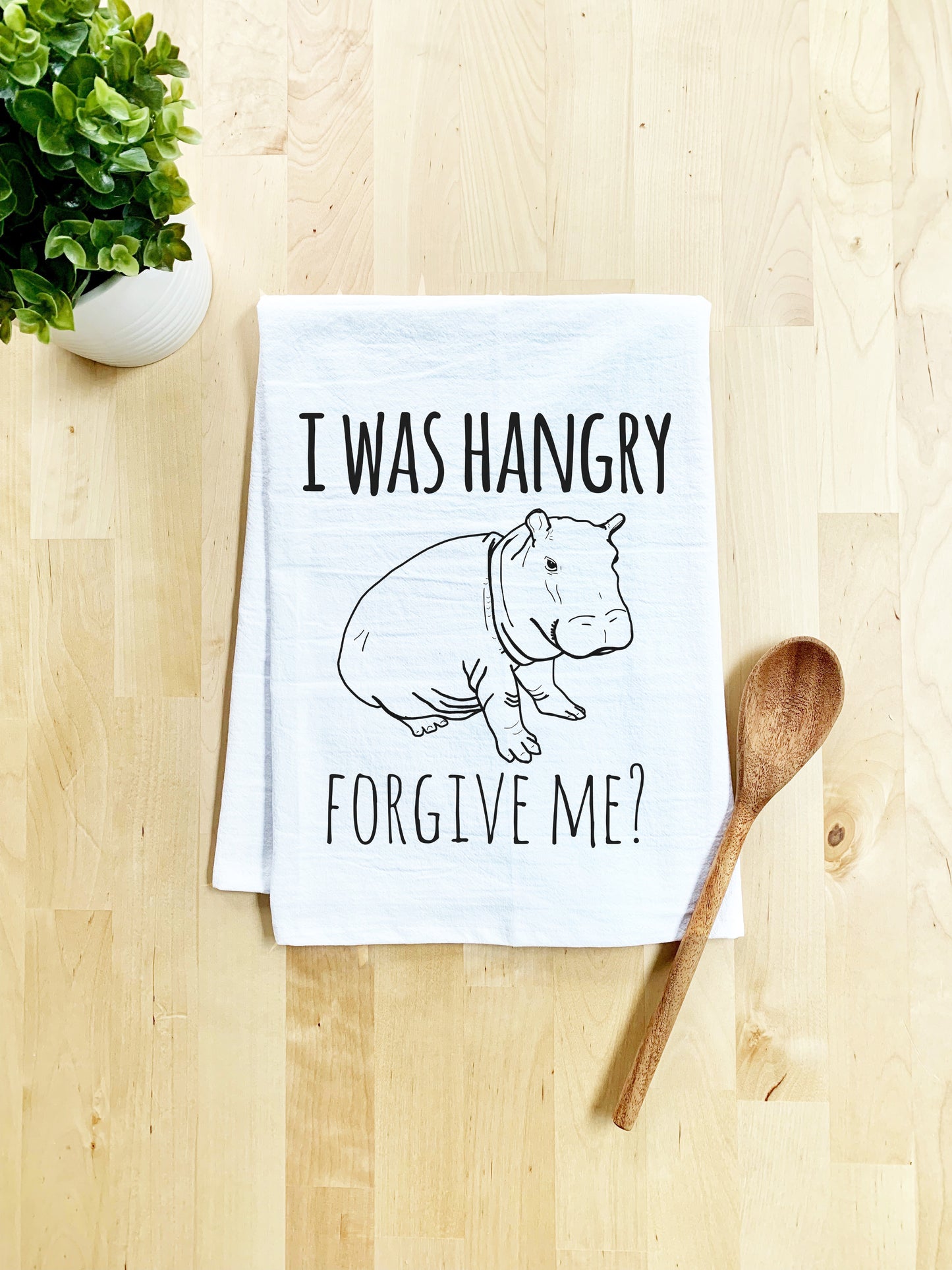 I Was Hangry, Forgive Me? Dish Towel - White Or Gray - MoonlightMakers
