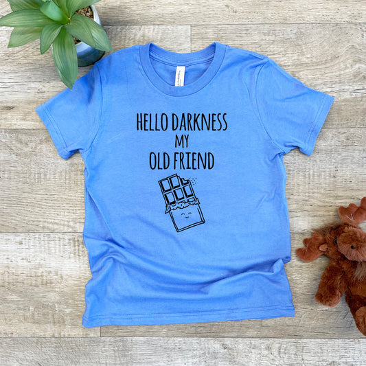 Hello Darkness My Old Friend - Kid's Tee - Columbia Blue or Lavender