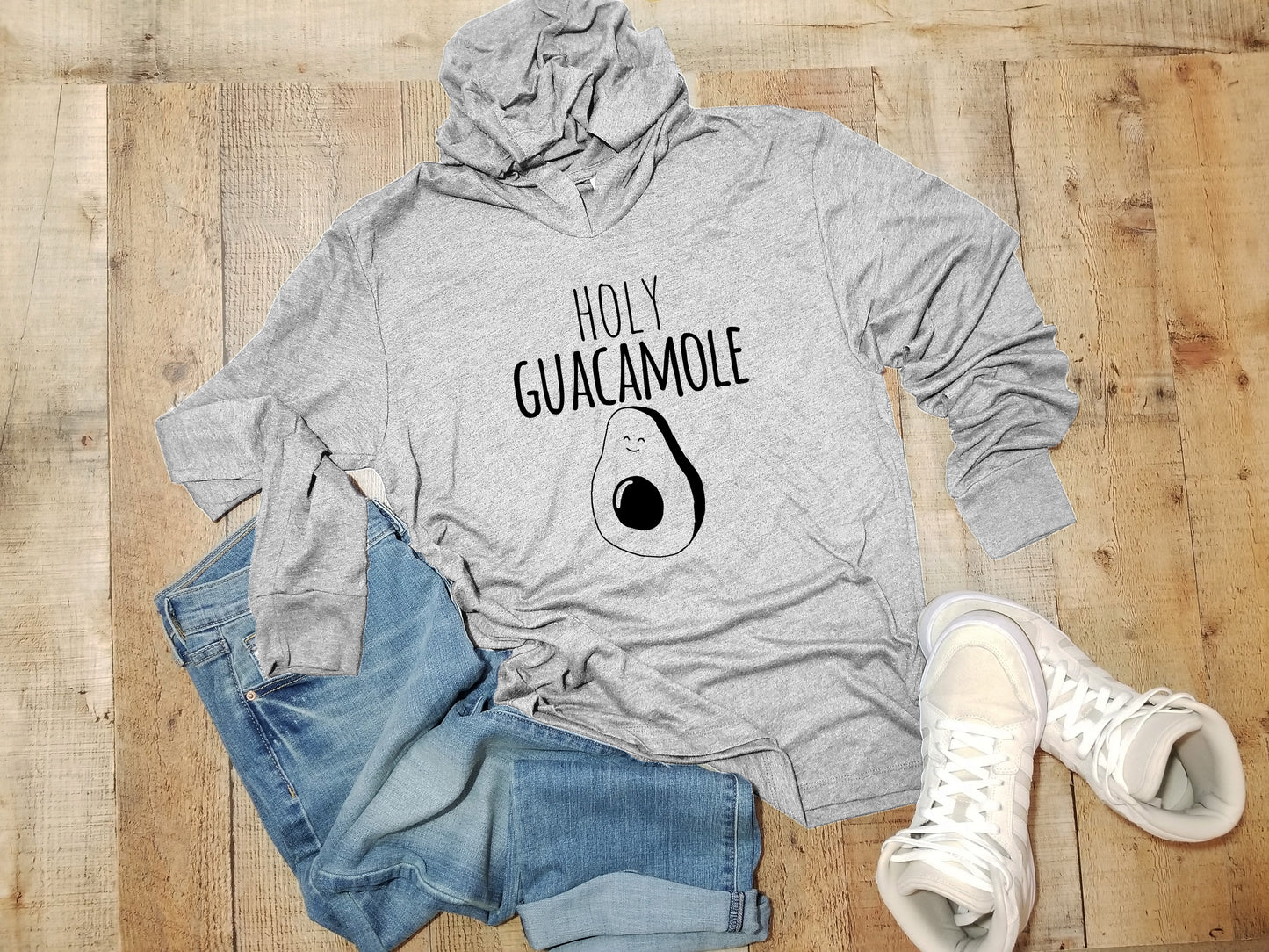 Holy Guacamole - Unisex T-Shirt Hoodie - Heather Gray