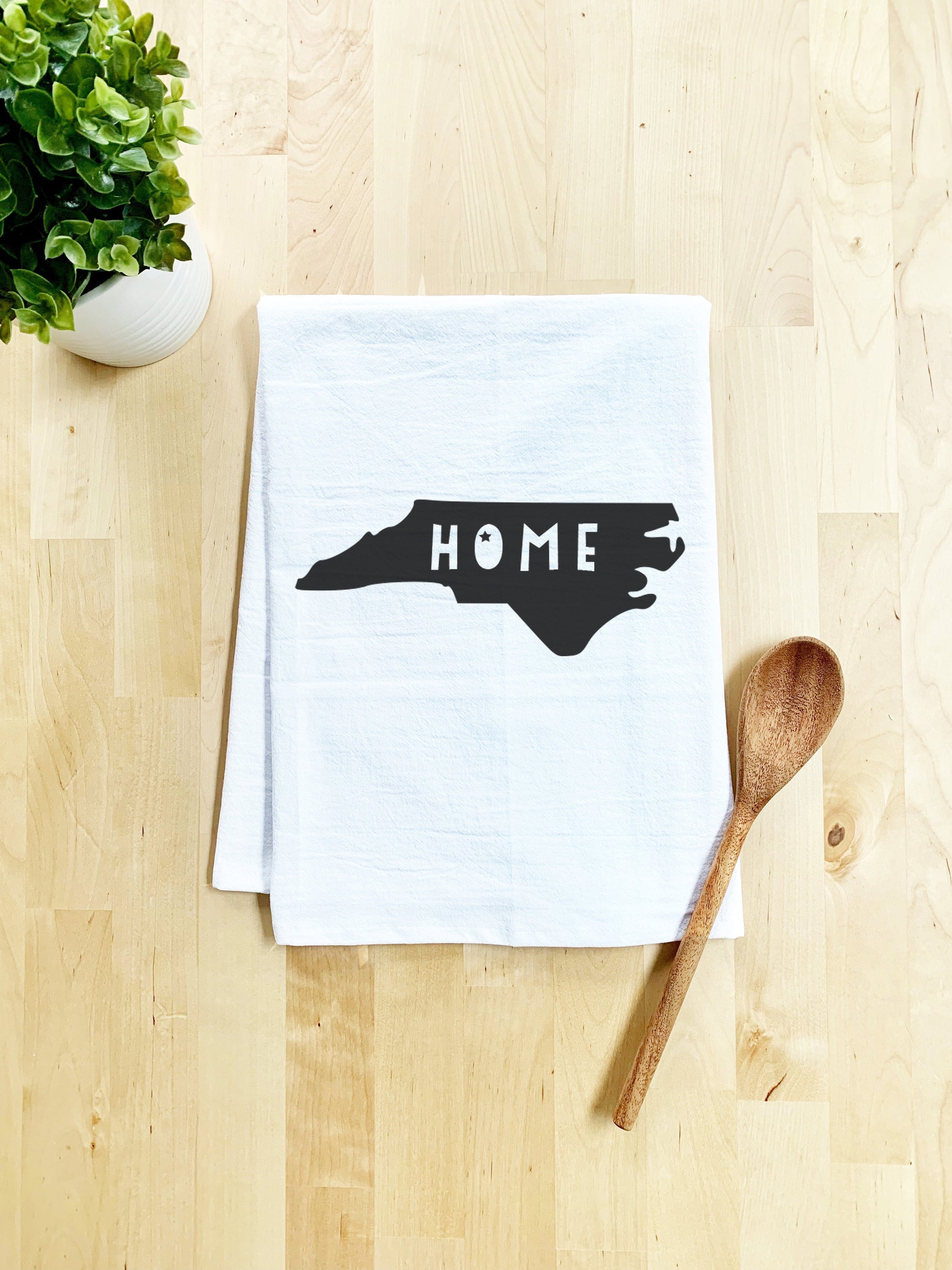 Home, North Carolina State Dish Towel - White Or Gray - MoonlightMakers