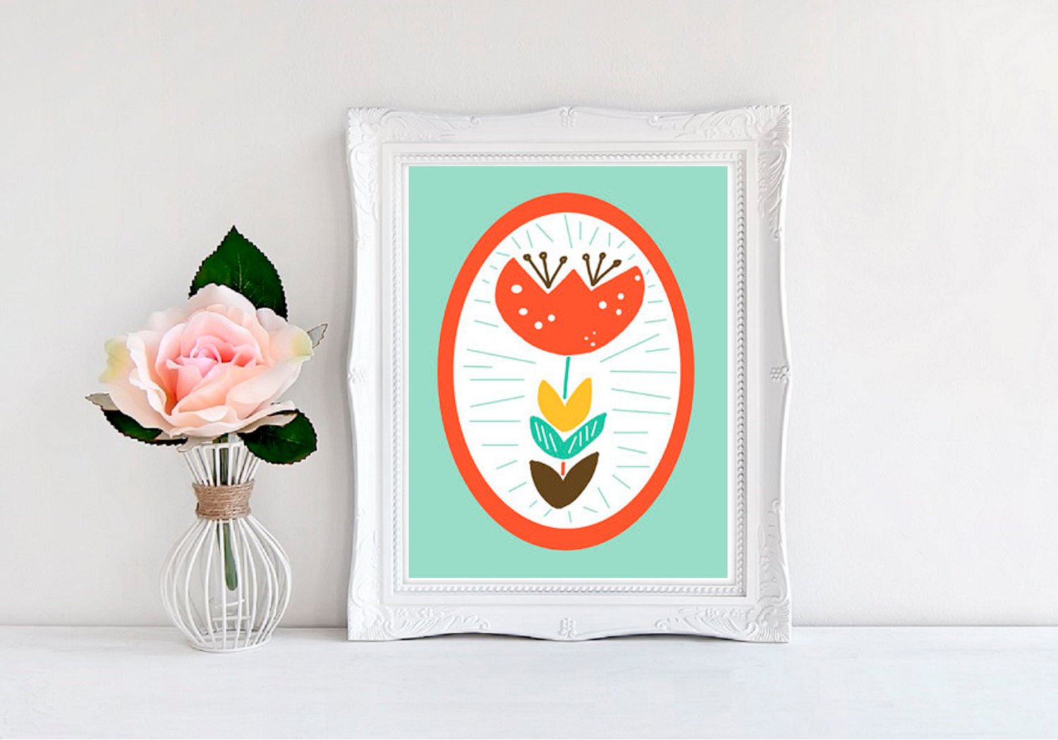 Flower Nursery Print, Single Tulip Print - Available in Two Colors - MoonlightMakers