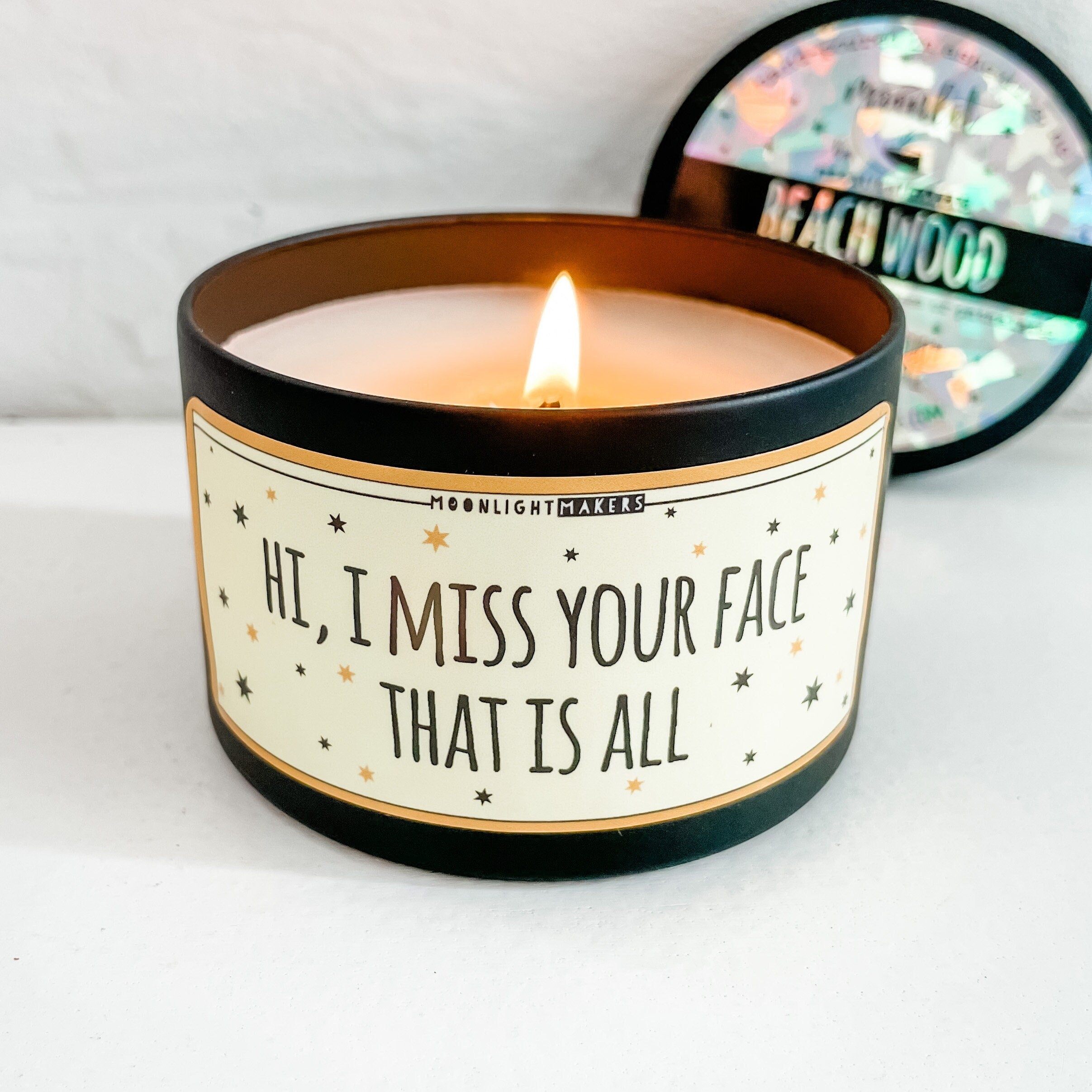 Hi I Miss Your Face That Is All - 8oz Candle - Choose Your Scent - 100% Natural Soy Wax - MoonlightMakers