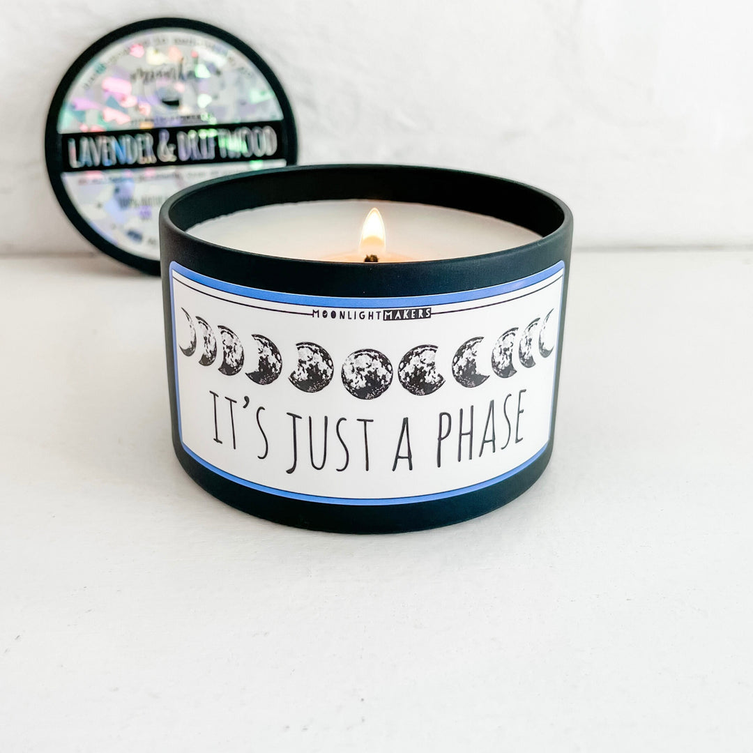 It's Just A Phase (Moon) - 8oz Candle - Choose Your Scent - 100% Natural Soy Wax - MoonlightMakers