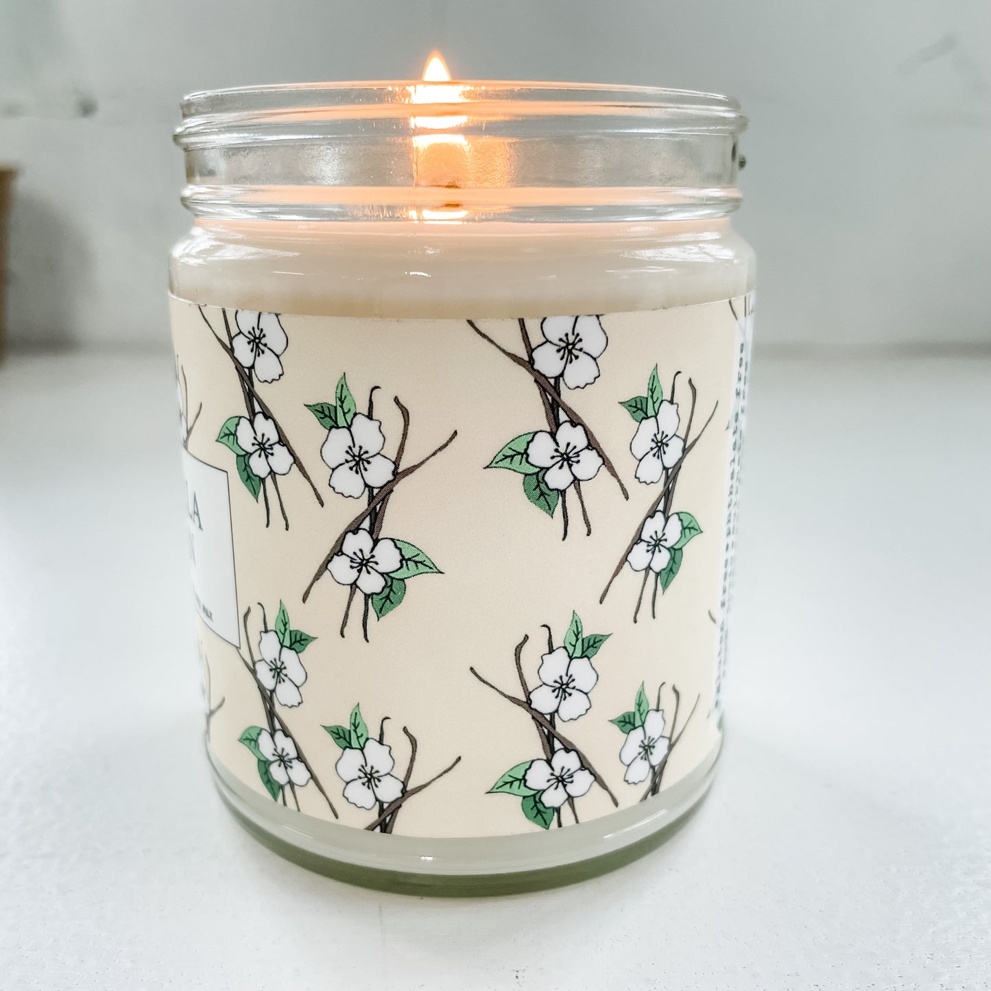Vanilla Bean Scented Candle - 9oz Glass Jar Soy Candle
