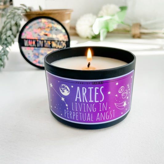 Aries / Zodiac Candle - 8oz Candle - Choose Your Scent - 100% Natural Soy Wax