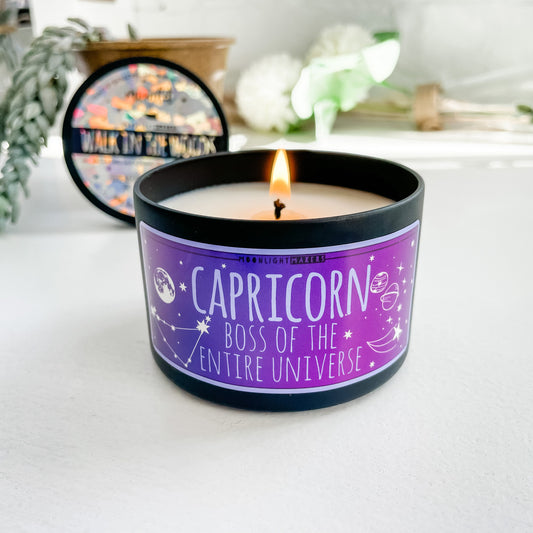 Capricorn / Zodiac Candle - 8oz Candle - Choose Your Scent - 100% Natural Soy Wax