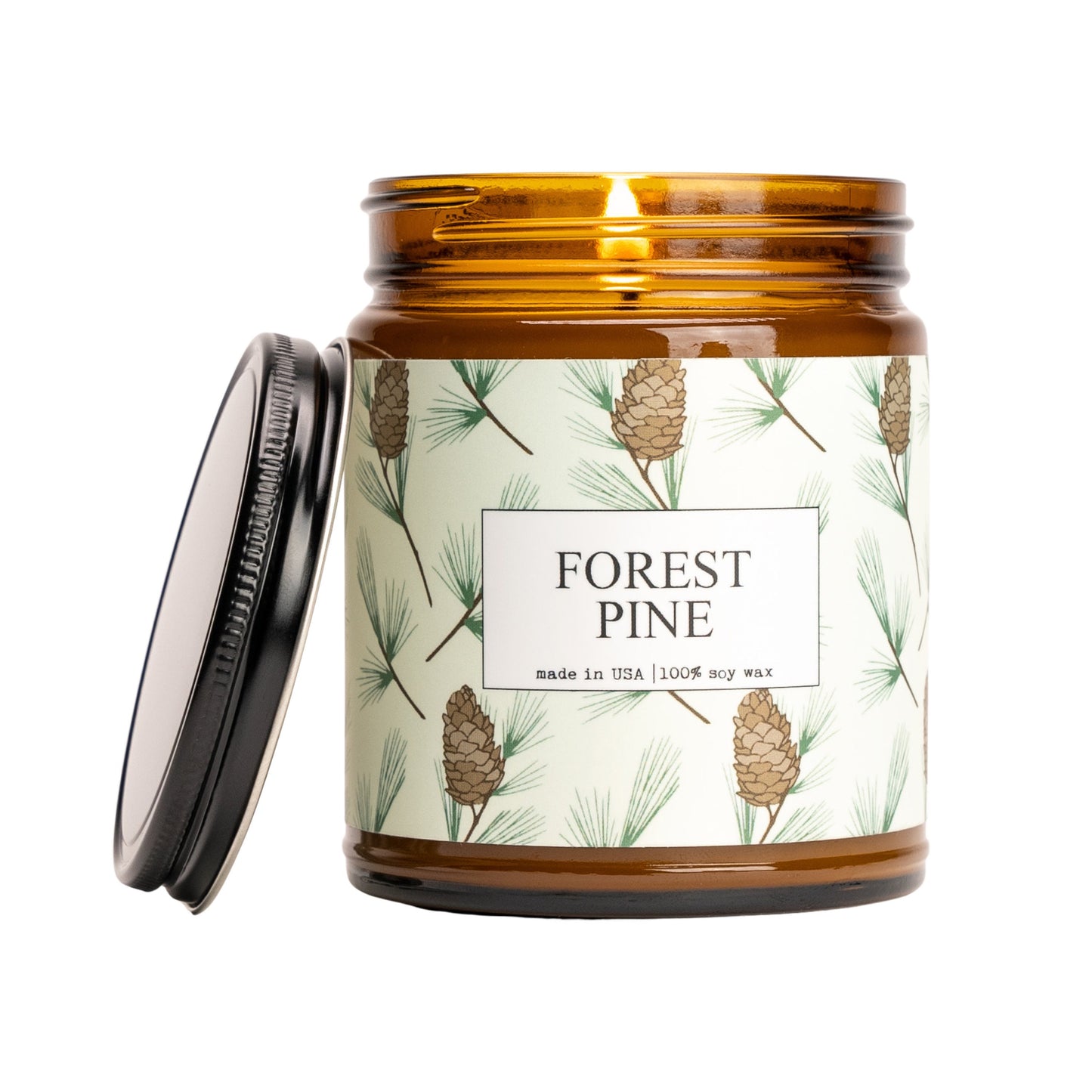 Forest Pine Scented Candle - 9oz Glass Jar Soy Candle
