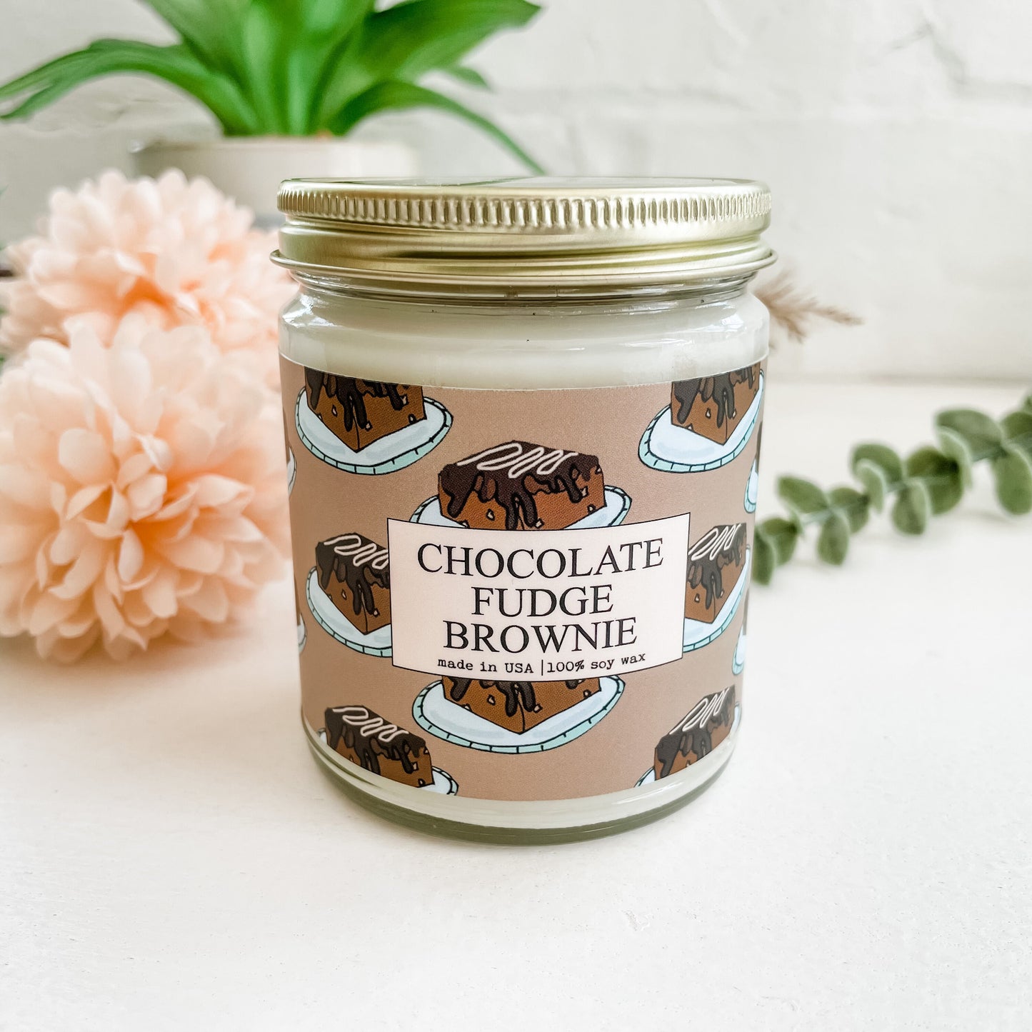 Chocolate Fudge Brownie Scented Candle - 9oz Glass Jar Soy Candle