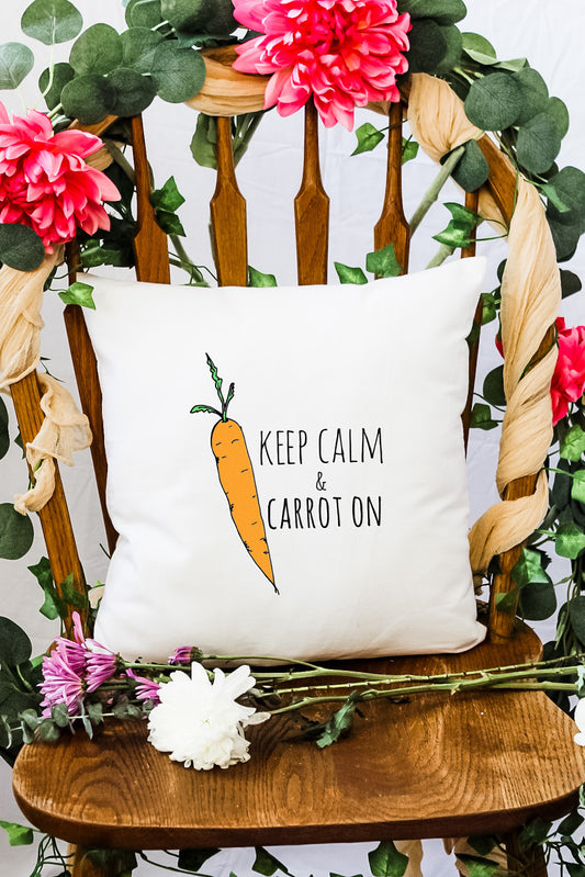 Keep Calm & Carrot On - Decorative Throw Pillow - MoonlightMakers
