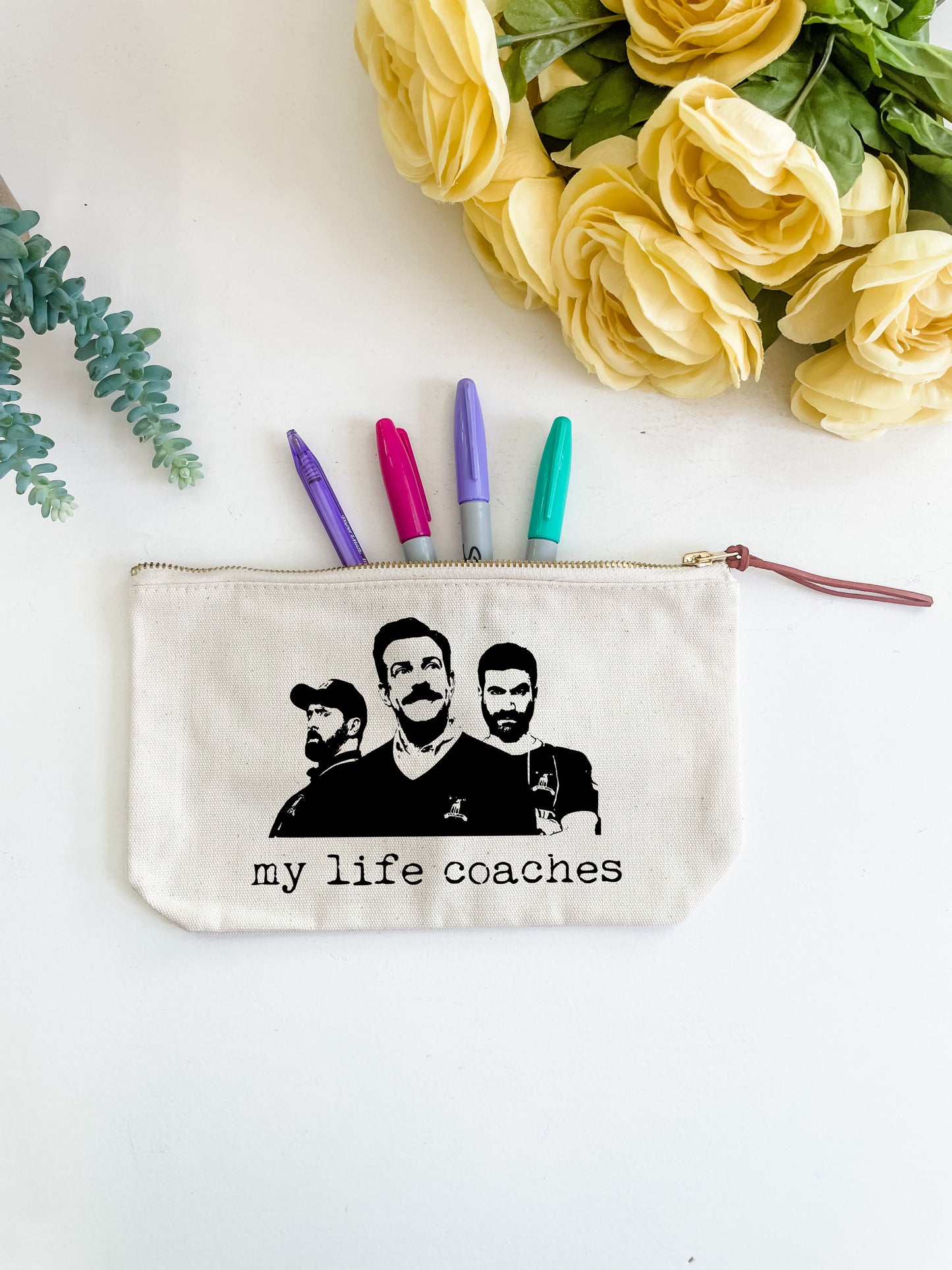 My Life Coaches (Ted Lasso) - Canvas Zipper Pouch - MoonlightMakers