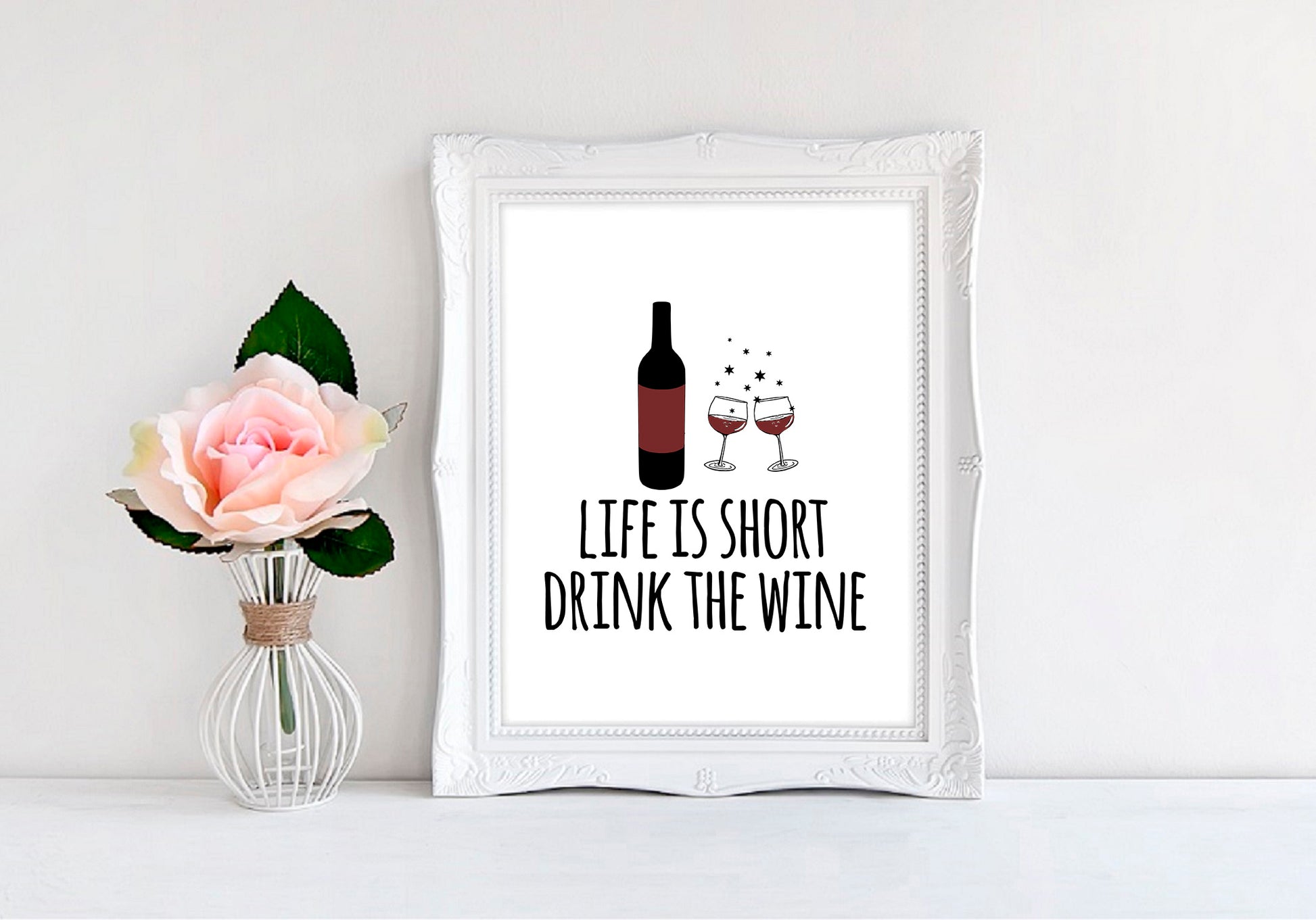 Life Is Short Drink The Wine - 8"x10" Wall Print - MoonlightMakers