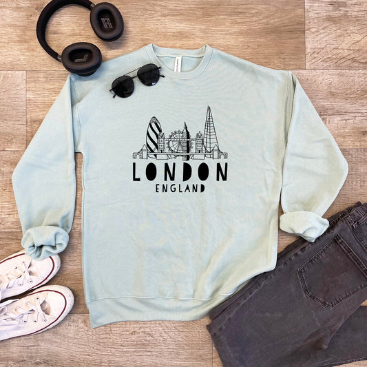 London Skyline - Unisex Sweatshirt - Heather Gray or Dusty Blue