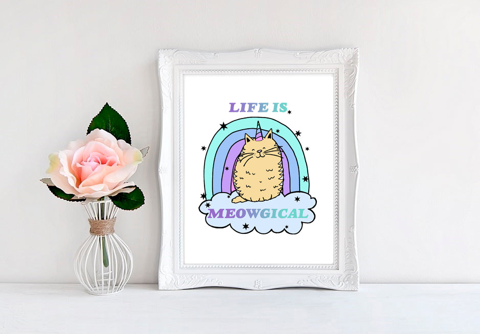 Life Is Meowgical - 8"x10" Wall Print - MoonlightMakers