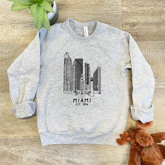 Miami Skyline - Kid's Sweatshirt - Heather Gray or Mauve