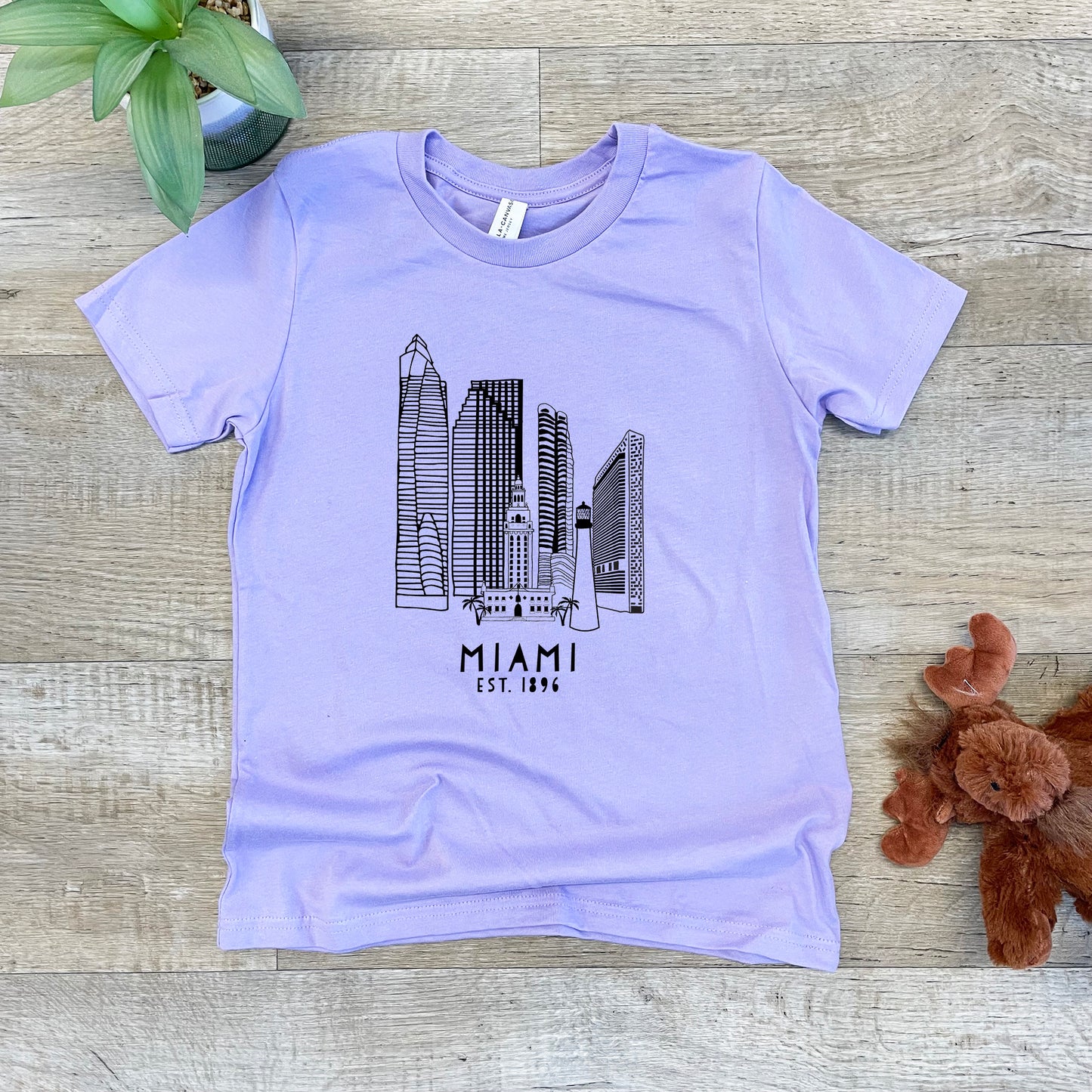 Miami Skyline - Kid's Tee - Columbia Blue or Lavender