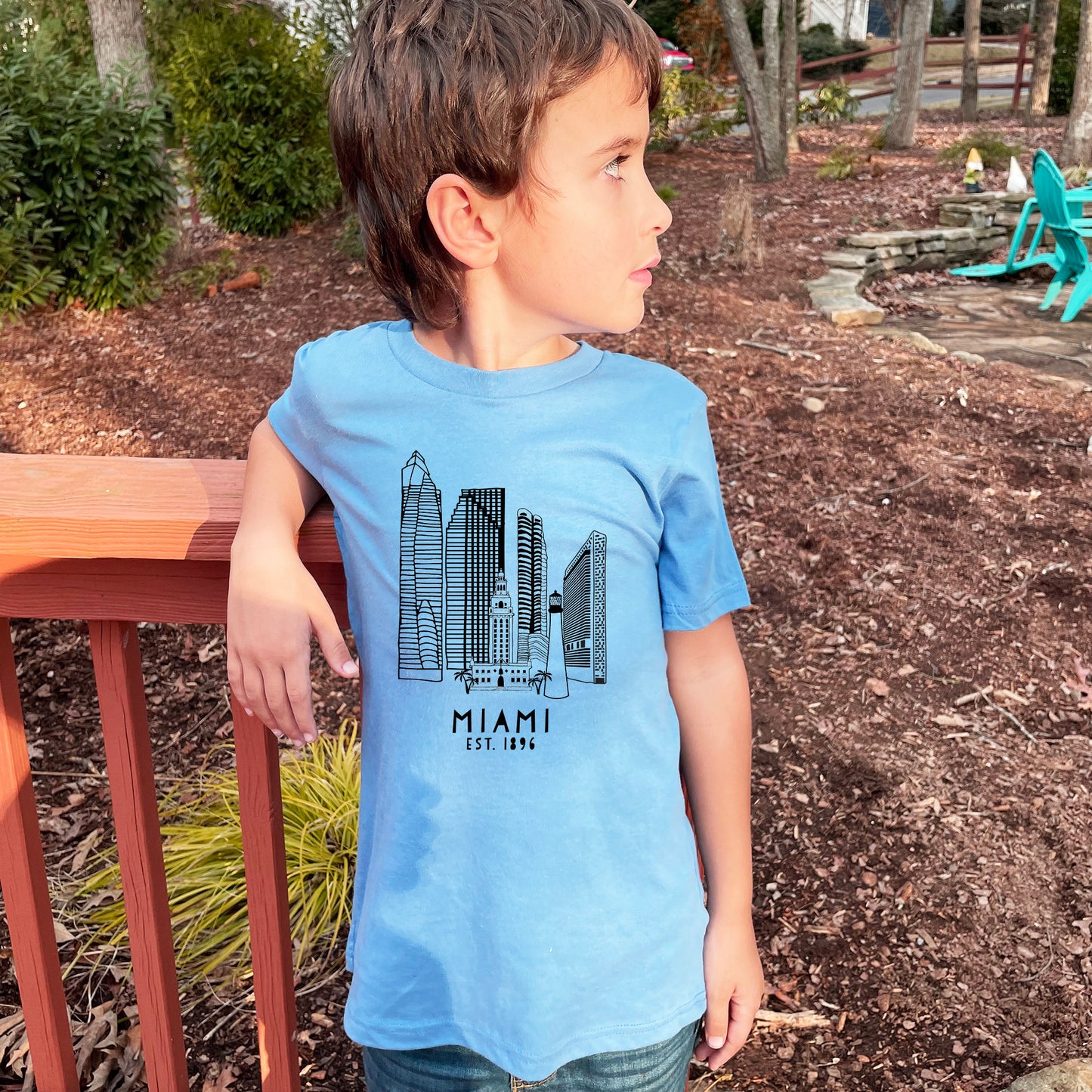 Miami Skyline - Kid's Tee - Columbia Blue or Lavender